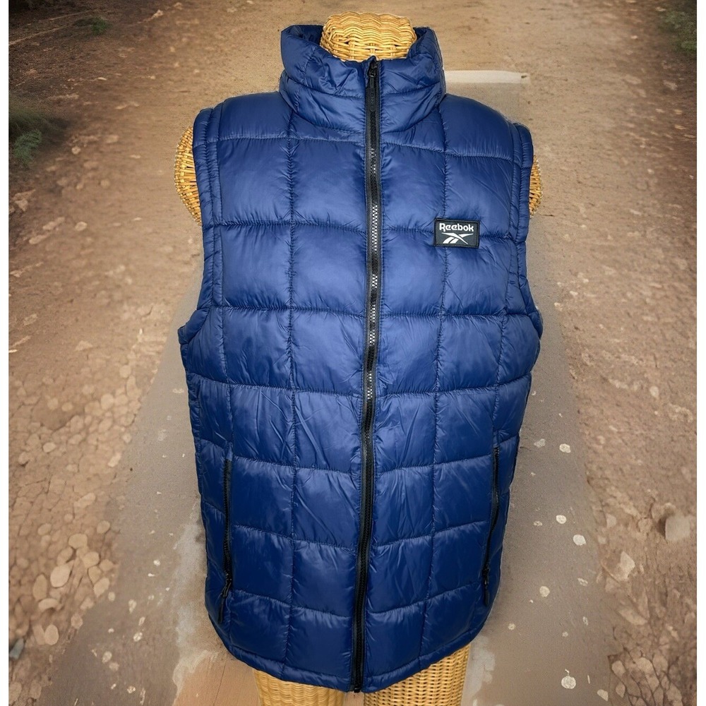 Reebok Glacier Shield Puffer Vest, Vector Navy, Size Medium, NEW